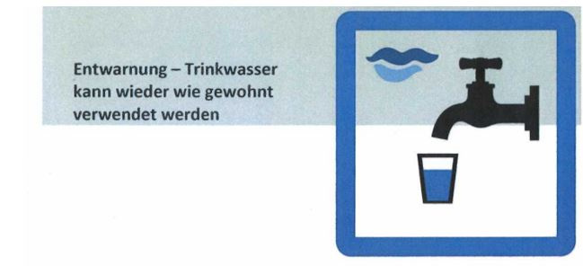 Entwarnung Trinkwasser Entwarnung Trinkwasser