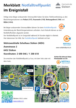 Notfalltreffpunkt_Stromausfall_Sisikon_22 Merkblatt Notfalltreffpunkt im Ereignisfall
