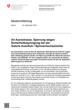 20240923 A4 Axenstrasse Sicherheitssprengung Spinnenlochsammler Medienmitteilung ASTRA