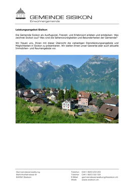 Leistungsangebot Sisikon Leistungsangebot Sisikon